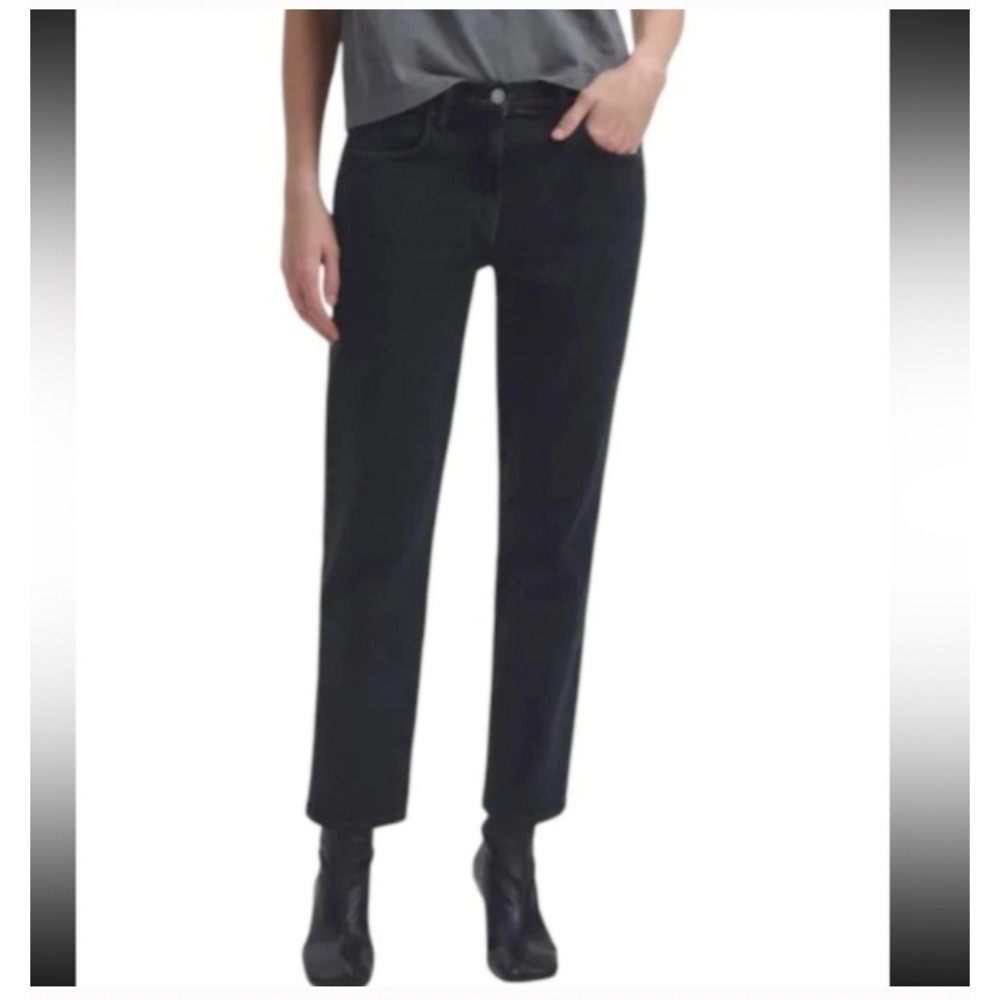 Agolde Kye Jeans Womens Black Mid Rise Straight Crop Leg 28